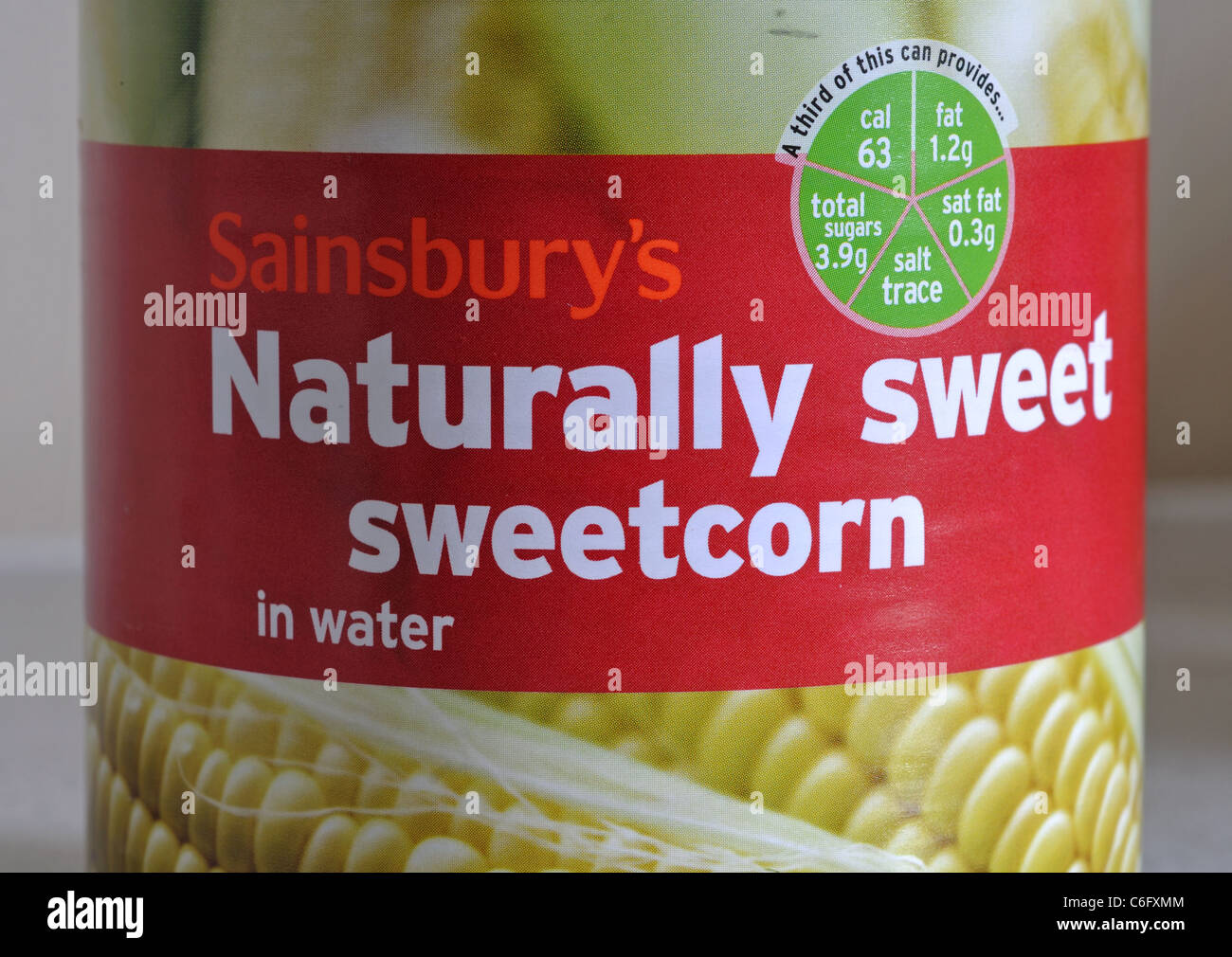 Tin of Sainsbury`s sweetcorn Stock Photo Alamy